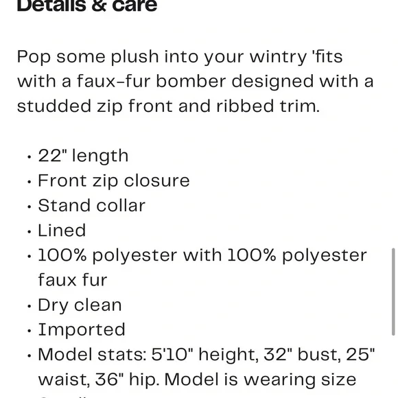 White Faux Fur Bomber Jacket with Studded Zip Front - Picture 6 of 10